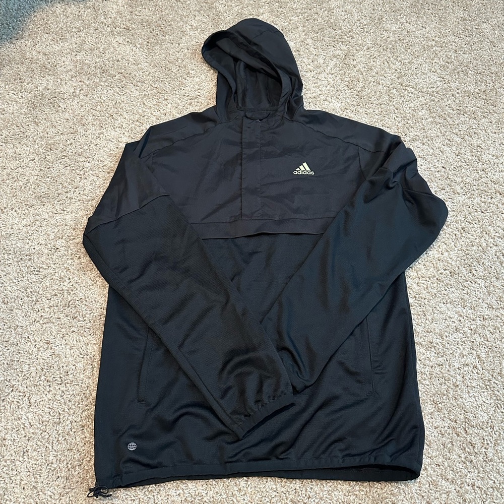 Adidas Men's Black Windbreaker Jacket